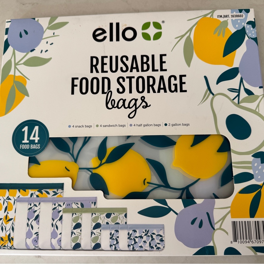 Ello Reusable Food Storage Bags - Never used/Sealed box